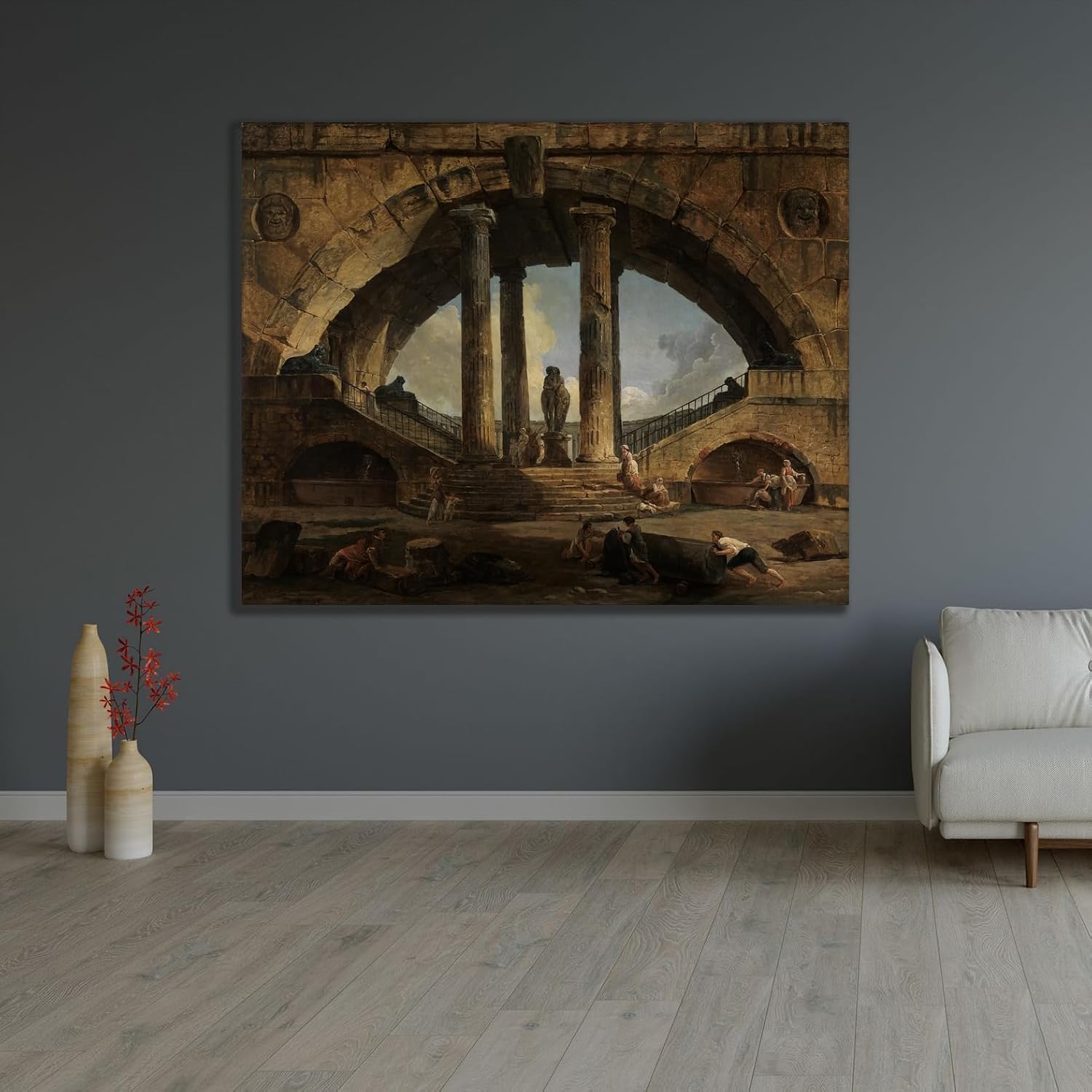 ArtDirect Roman Fantasy View (1798) Unframed Art Print Giclee Poster by Hubert Robert - Ready for Framing with Customization Sizes 10x8, 14x11, 20x16, 30x24, 45x36 and 60x48 inches