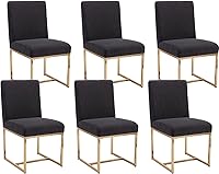 Vista 18 de Juego de 2 sillas de comedor modernas, sillas de comedor tapizadas de lino con patas de metal cromado para comedor, tocador, cocina, sala de estar