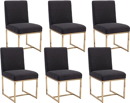 Miniatura 18 de Juego de 2 sillas de comedor modernas, sillas de comedor tapizadas de lino con patas de metal cromado para comedor, tocador, cocina, sala de estar