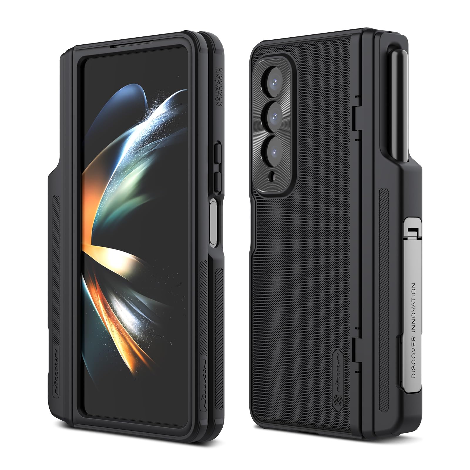 Nillkin for Samsung Galaxy Z Fold 4 Case with S Pen Holder & Hinge Protection [Hidden Kickstand][Metal Camera Lens Protector] Slim Fit Hard PC + PU Protective Phone Case for Galaxy Z Fold4 5G, Black (B0C9ZSQWCF) Amazon Price History, Amazon Price Tracker