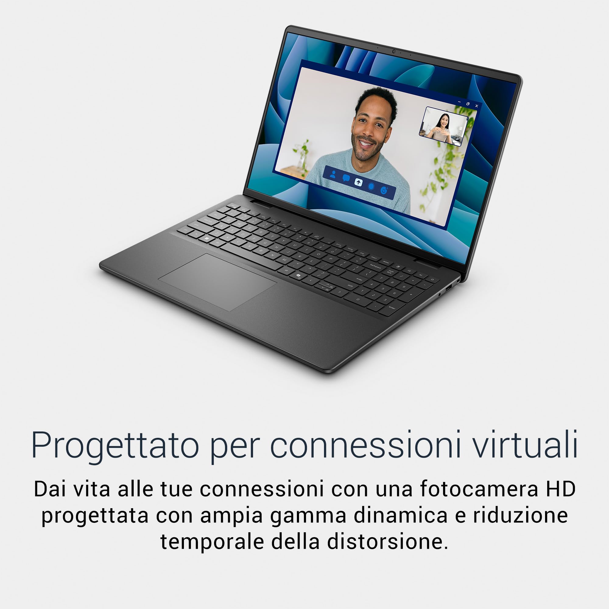 Dell 16 Laptop DC16250 – 16" FHD+ 16:10 (1920x1200), Intel Core 5 Series 1, Grafica Intel UHD, 16GB RAM DDR5, 512GB SSD, Win 11 Home, Tastiera Retroilluminata QWERTY, Lettore Impronte Nero Carbonio