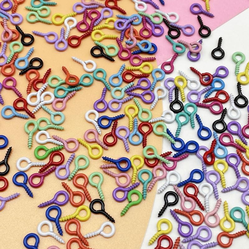 300-Piece Colorful Mini Sheep Eye Pins – 8x4mm Iron Eyelet Hooks for DIY Jewelry Making & Beaded Pendants image 3
