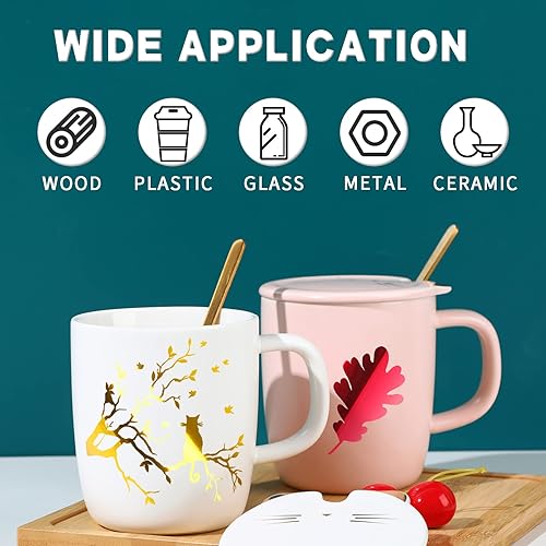 Miniatura 7 de Lya Vinyl Rollo de vinilo permanente de espejo cromado, vinilo autoadhesivo de PET negro de 12 x 8 pies para Cricut, Silhouette Cameo, rollo de