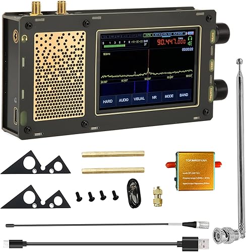 Miniatura 1 de GOOZEEZOO 1.10D Malaquita DSP SDR Radio Receptor V3 Versión Extendida Doble Antena 50KHz-2GHz Radio portátil de onda corta con SSB AM CW NFM WFM