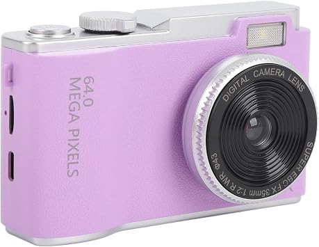 4k 64mpデジタルカメラ、コンパクトポイント&シュートカメラ、16倍デジタルズーム、2.4インチipsスクリーン、写真やビデオ録画用の手ブレ防止トラベルカメラ 64gb