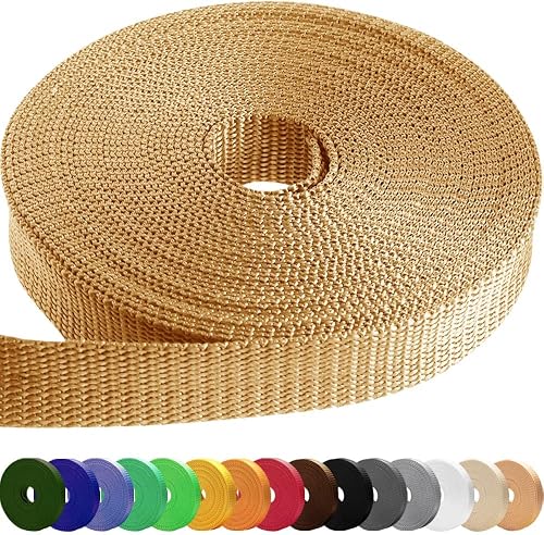 TECEUM 25 mm Sangle – Caramel (Caramel) – 9m – Sangle résist