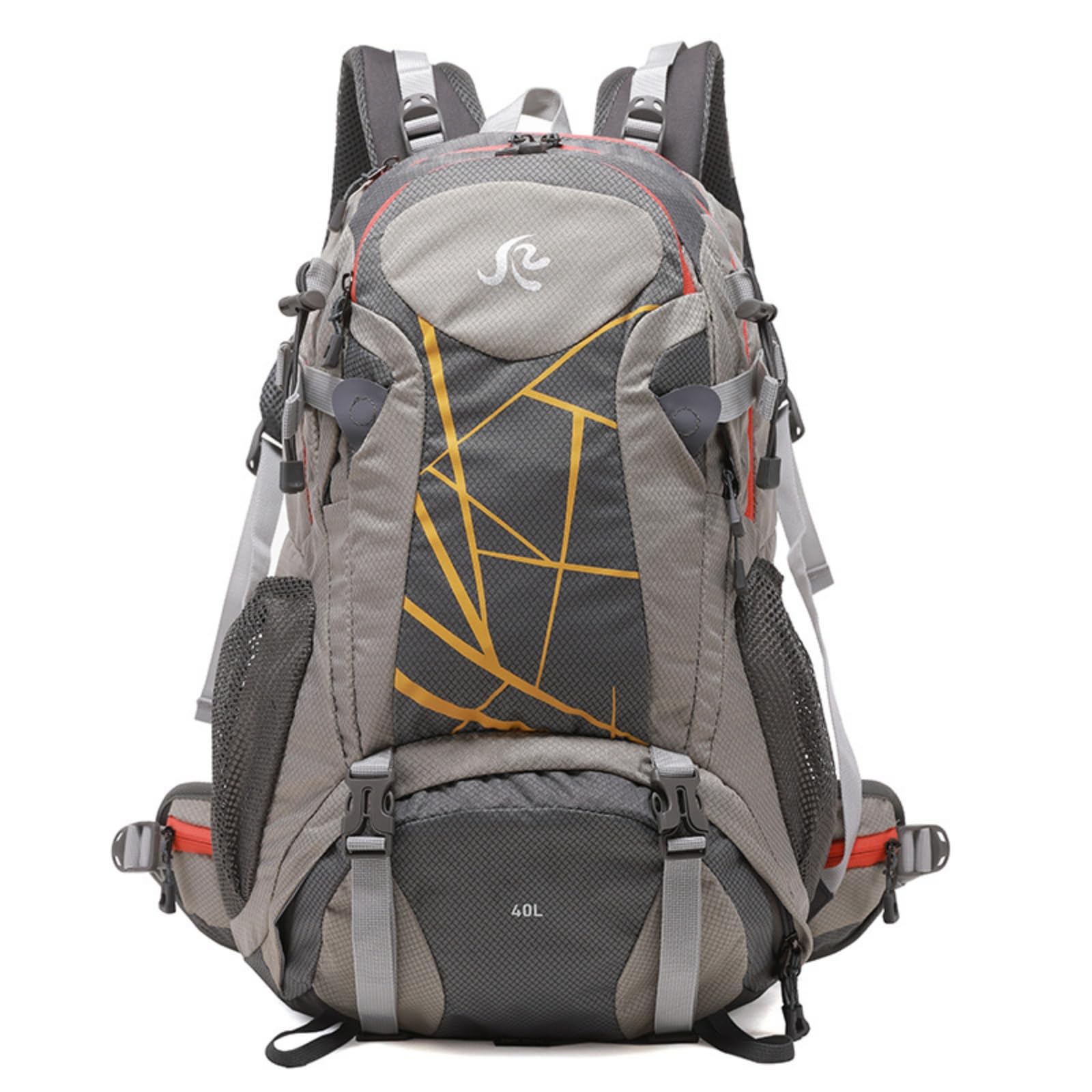 MERIGLARE Wanderrucksack Outdoor Hiking Pack Rucksack Tagesrucksack Trekkingrucksack Reiserucksack 40L Strukturierter Aufbau Mehrere Fächer Fronttasche, Grau, Grau