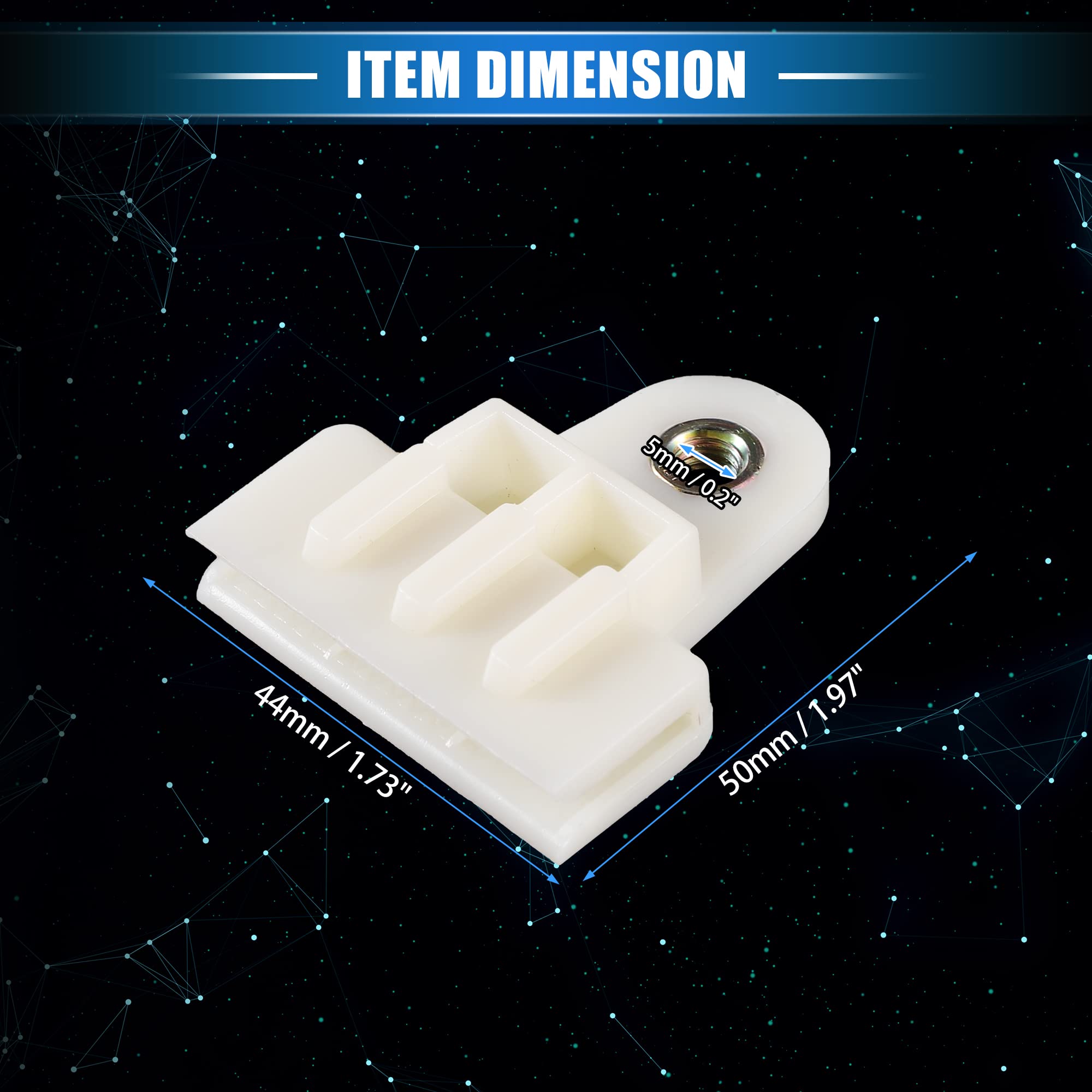 2 Clips Retenedores Para Canal De Vidrio De Coche - Plástico Beige, Tamaño 41x30x11 Mm, Universal