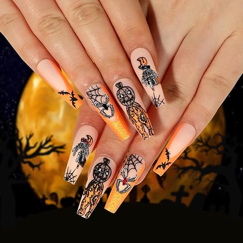 Vista 12 de YECIRALA - 50 dijes 3D negros para arte de uñas de Halloween para mujeres y niñas, Halloween, vacaciones, araña, telaraña, serpiente, gemas de uñas