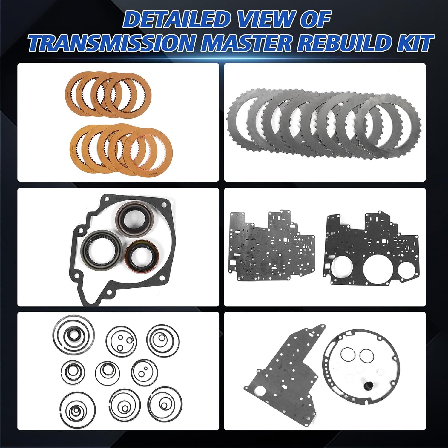4R70W Auto Transmission Master Rebuild Kit Overhaul Seals Fits for Ford Crown Victoria Econoline Excursion Explorer F150 Mustang 95 4R70W 4R75E 4R75W Aftermarket Parts
