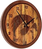 Vista 92 de The Fan-Brand NCAA Oklahoma Sooners: Faux Barrel Top Wall Clock Sports Team Bar Sign Décor - Home Man Cave, Party Decoration - Made On Demand
