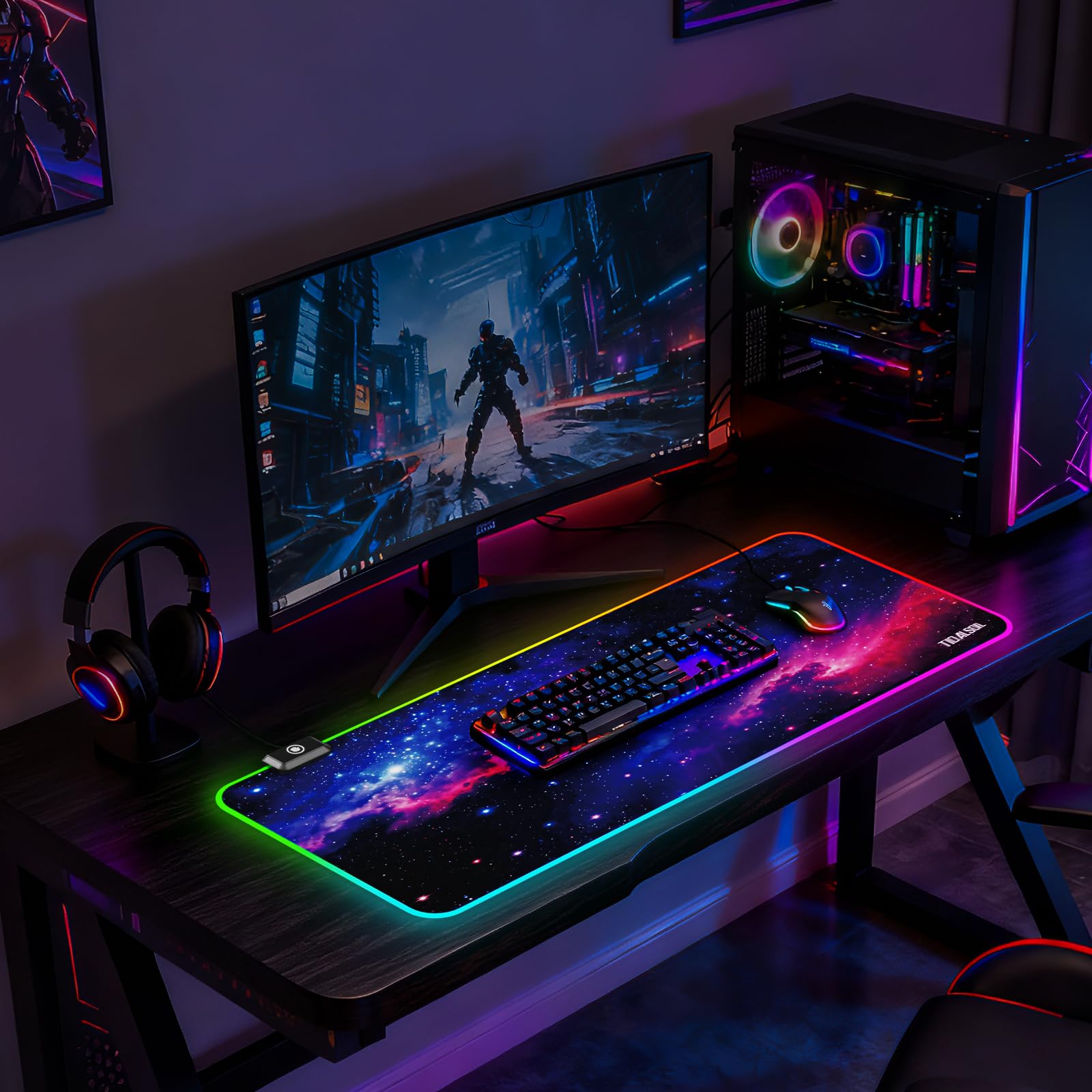 Alfombrilla de ratón RGB para juegos