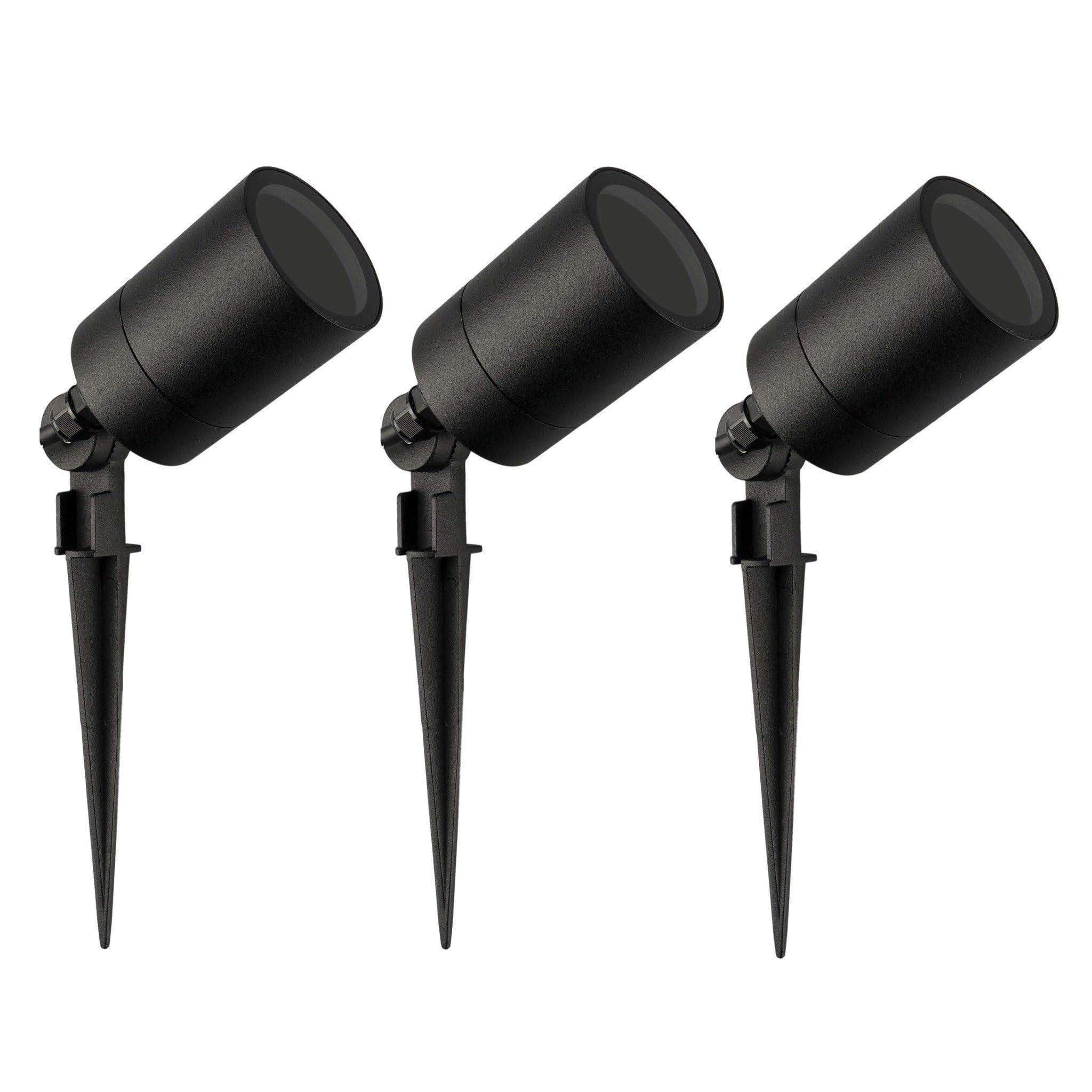 Ledvion No Light Source - 3X Led Spike Spotlight, Gu10 Fitting, Black, 5W, Ip65, Incl. Quick Connector