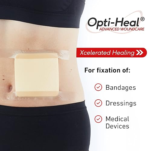 Miniatura 3 de Neo G Opti-Heal - Cinta médica de silicona para el cuidado de heridas, cinta quirúrgica médica para piel sensible para la fijación de vendajes de