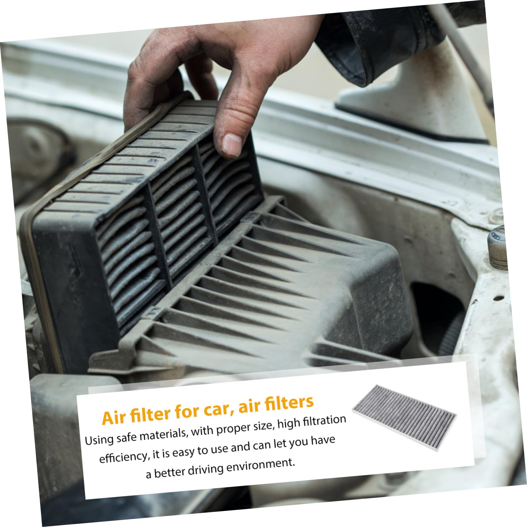 6 Pezzi Filtro Aria Condizionatore Auto Alta Efficienza Filtrante Resistente Temperature Elevate Ricambio Abitacolo per Protezione Motore e Pulito