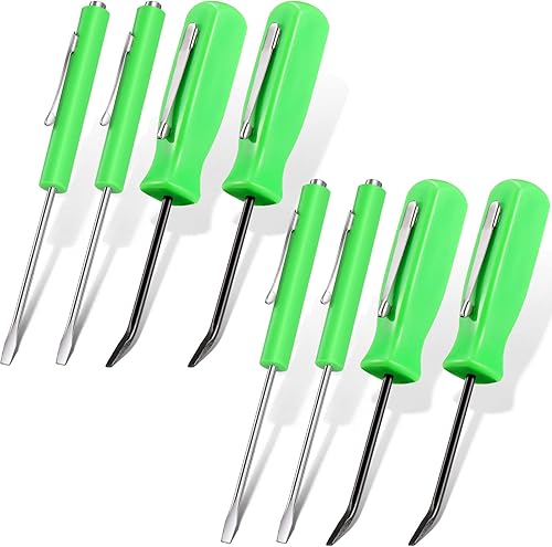 Miniatura 1 de Zhehao Juego de 8 destornilladores magnéticos de bolsillo, mini destornillador magnético de cabeza ranurada con barra de palanca, clips de bolsillo