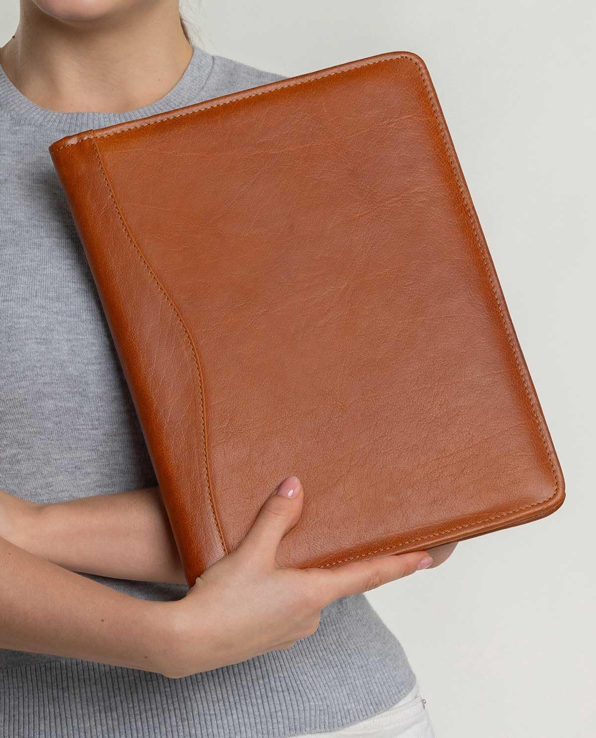 Gusti Organizer Leder-Jeppe Organizer Dokumentenmappe Aktenmappe braun Leder