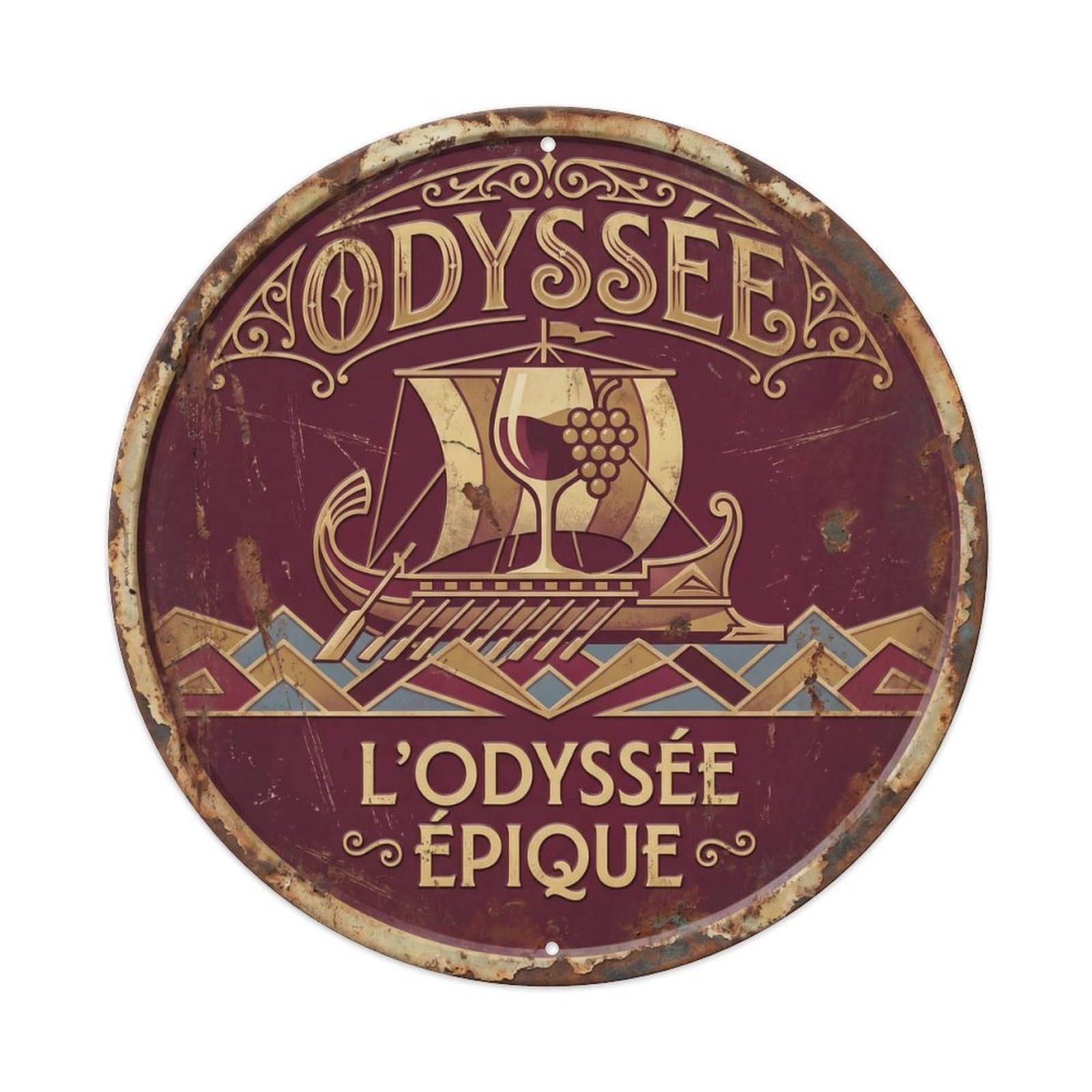 Odyssey Humorous Lounge Odyssey Metal Tin Sign Plaque Wall Decor for Cafe, Club Bar, Office, Home Garden Round Metal Poster 8x8Inch