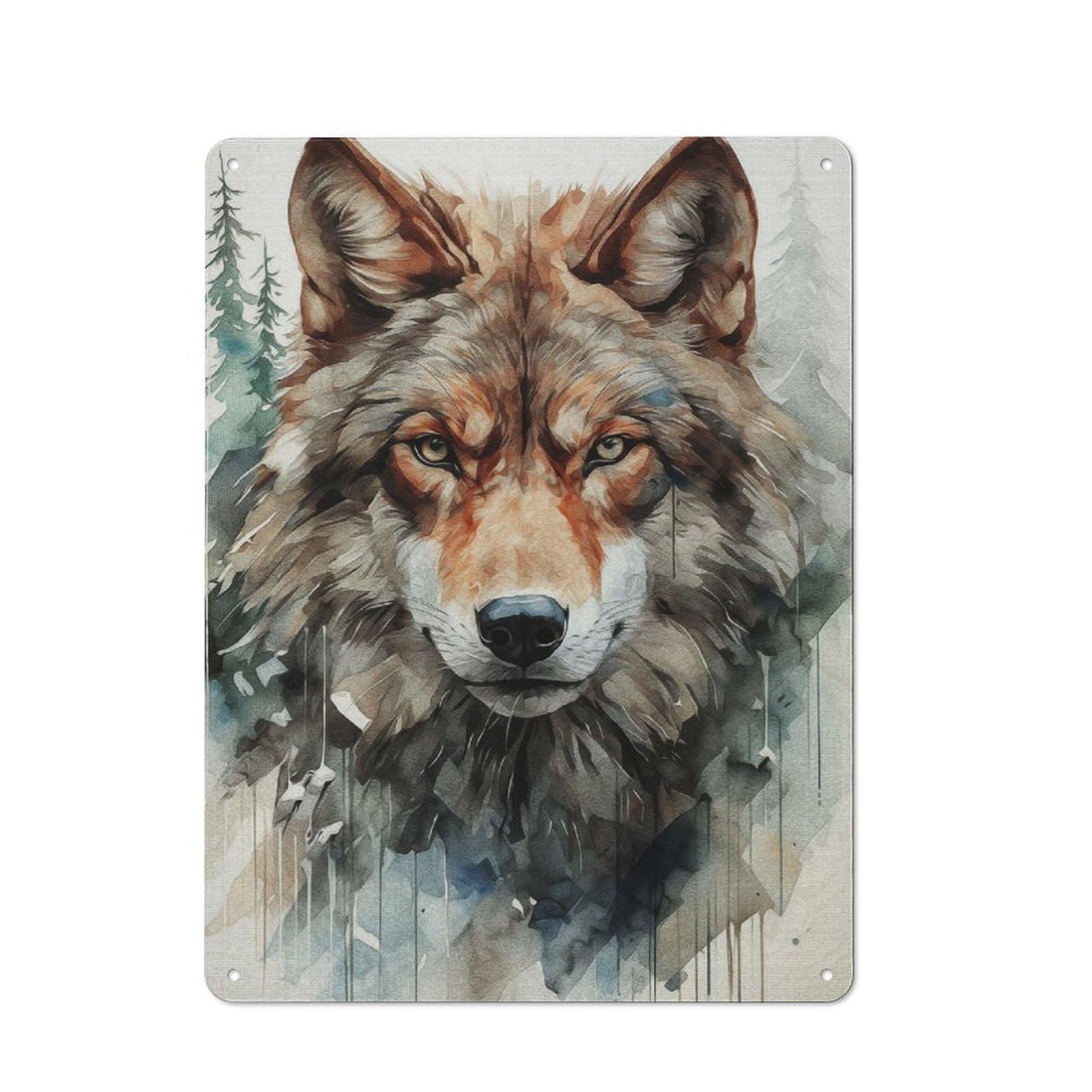 The Gaze of An Angry Wolf Vintage Tin Sign 40x30cm for Café Or Home Bar, with Clear Vintage Wall Decor Character