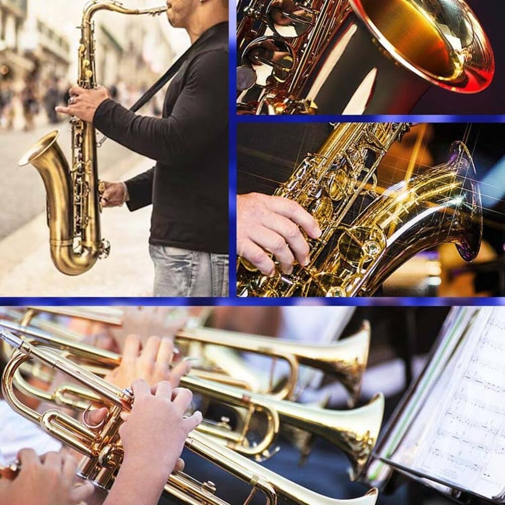 Sistema Microfonico Wireless UHF per Sassofono 16 Canali Bassa Latenza Alta Sensibilità Metallo 95x25mm per Musicisti Performance dal Vivo (Uno a uno)