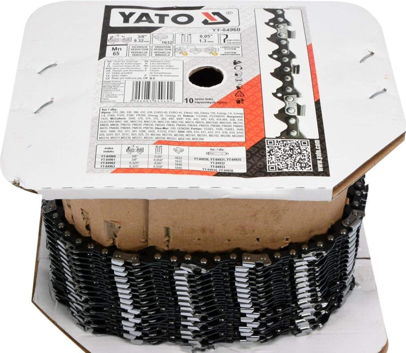 Chaîne en rouleau 3/8 Yato yt-84960 pour débiter le bois de chauffage dans votre jardin
