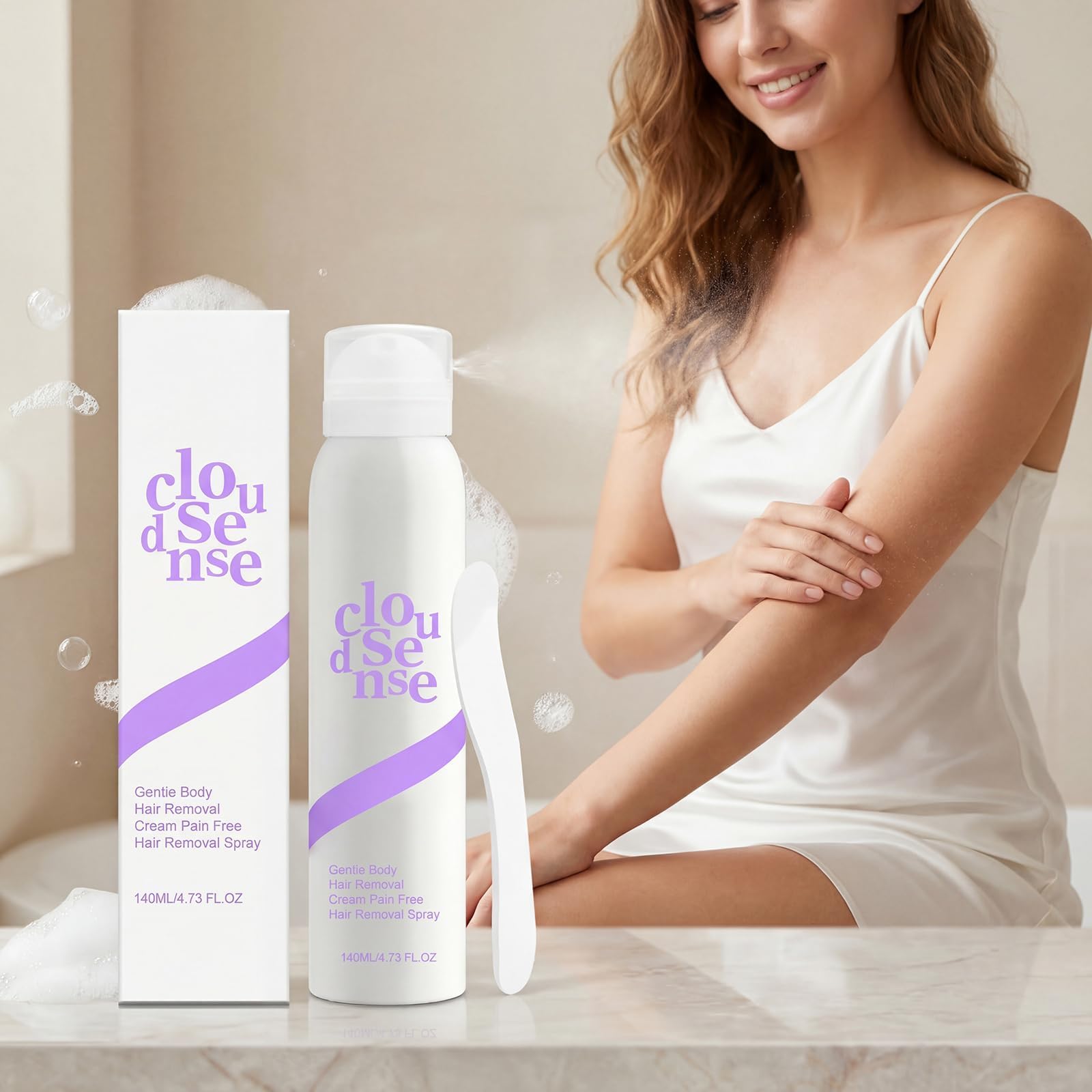 Spray depilatorio delicato, crema depilatoria idratante, lenitiva e indolore; azione rapida, delicata e lenitiva; depilazione sicura per pelli sensibili (uomo e donna)