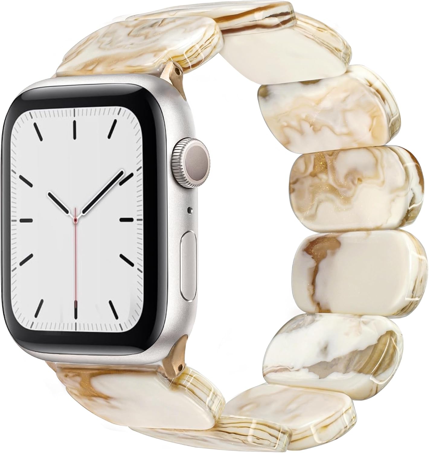 Heesch Tortoise Stretchy Watch Band Compatible with Apple Watch Resin Cute Watch Strap Wristband for iWatch Bracelet for Women Men Girls, 38/40/41mm, 42/44/45/46/49mm, Oval Version