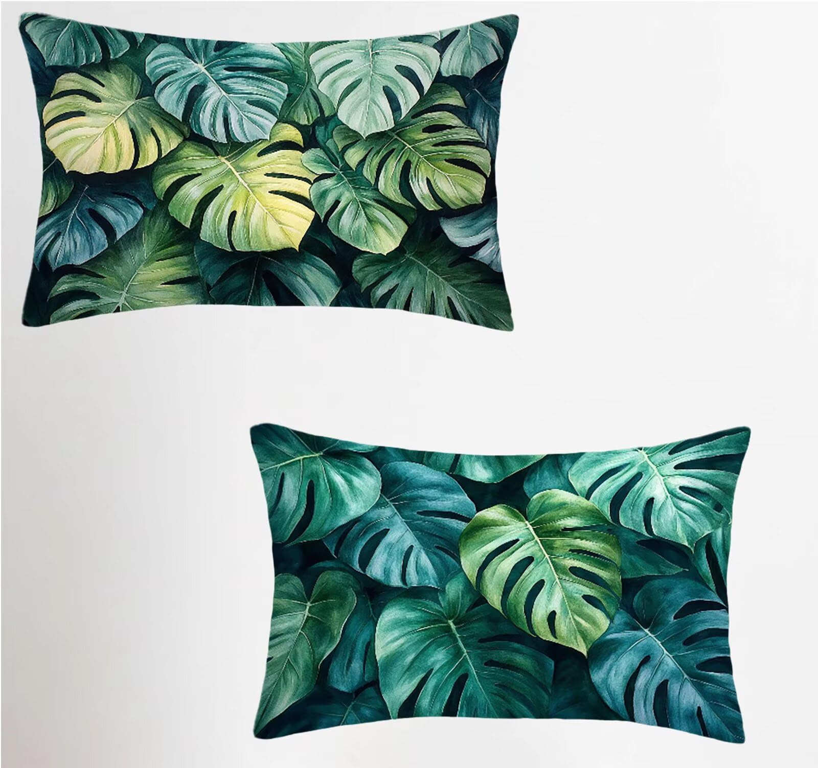Federe Cuscino 60x80 Set di 2, Verde Federe Cuscini Divano Lino, Rettangolari Copricuscini 60x80cm Con Cerniera Invisibile, Copricuscino per Camera Letto Casa Decorazioni Regalo, Nordico L-6100