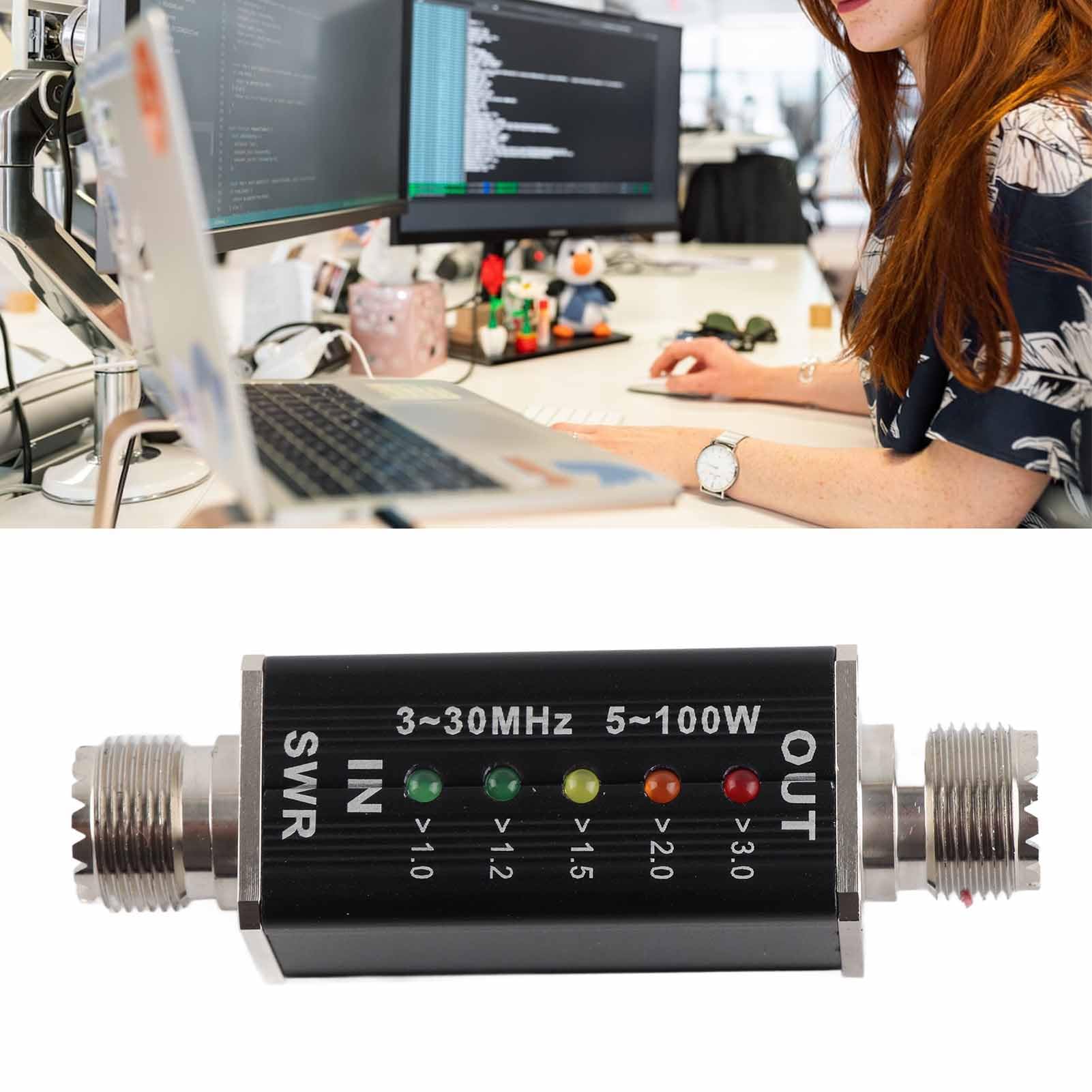 5?100W Standing Meter Mini Shortwave LED Indicator SWR Meter for Antenna Radio, Digital Power Meter SWR Meter for Testing SWR Power