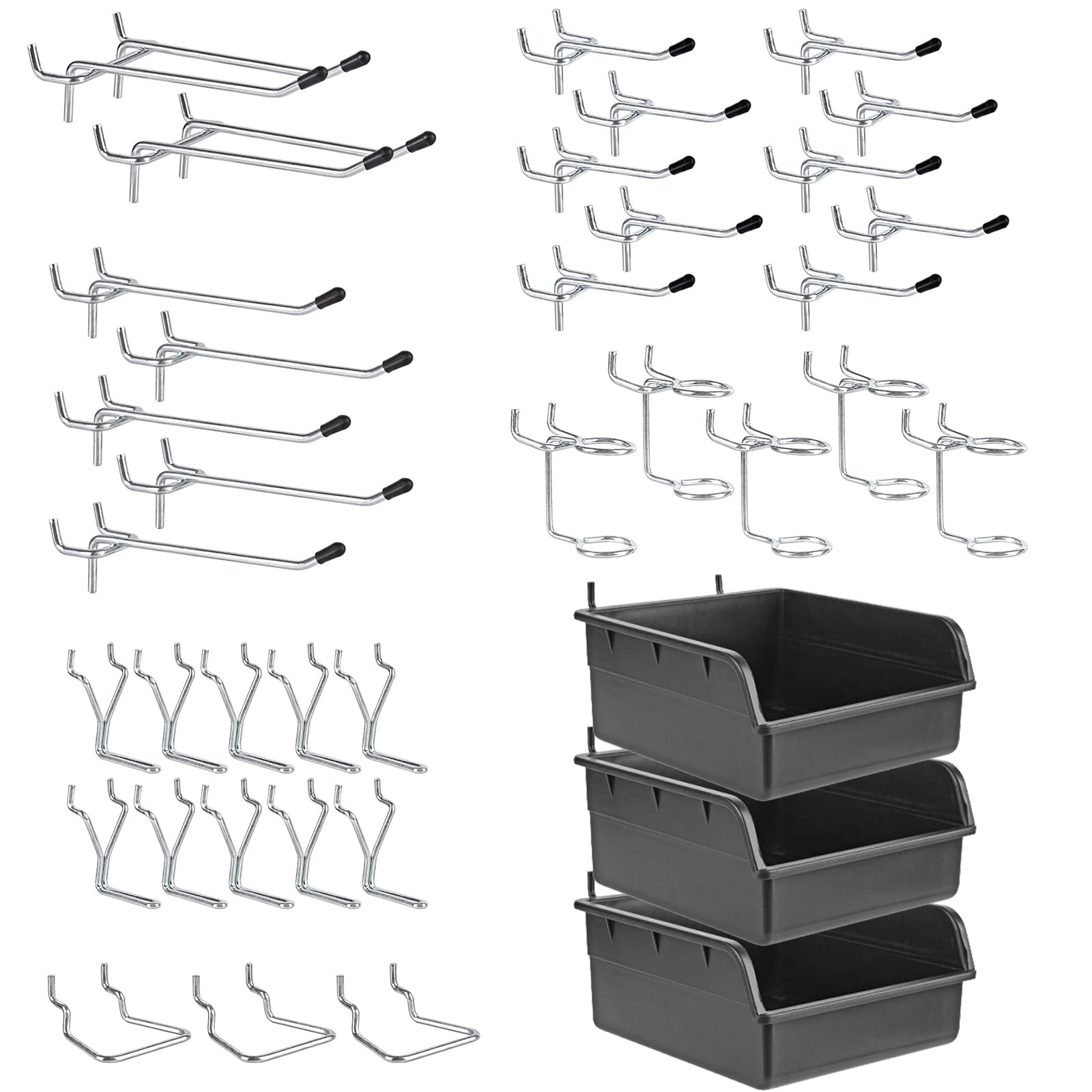 G.CORE 38PC Pegboard Hooks Assortment Pegboard Accessories for 1/8 inch and 1/4 inch Pegboard Wall Organizer, Peg Board Accessories for Craft Room Hobby Supplies, Garage Storage Tools & Small Parts