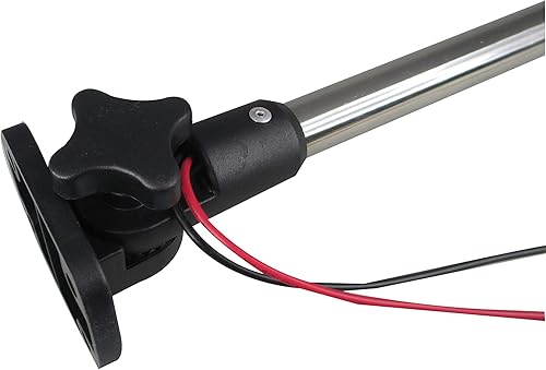 Miniatura 4 de Pactrade Marine Luz de anclaje de navegación para yate, pontón de 12 V, 360 grados, luz LED blanca a prueba de salpicaduras, carcasa negra