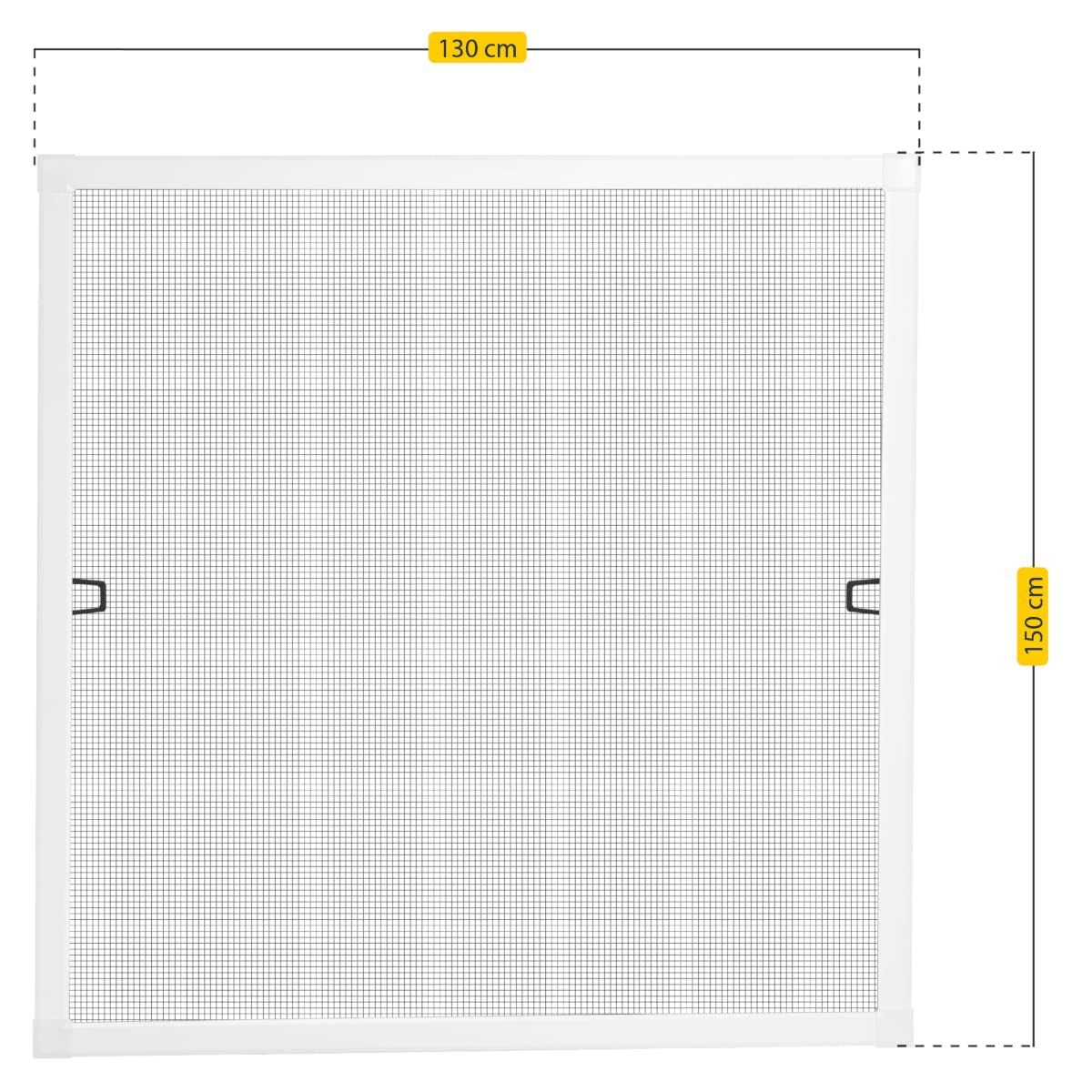 Schellenberg 70032 Moustiquaire fenêtre amovible avec cadre en aluminium aimanté - sans perçage - recoupable aux dimensions souhaitées - 130 x 150 cm, blanc