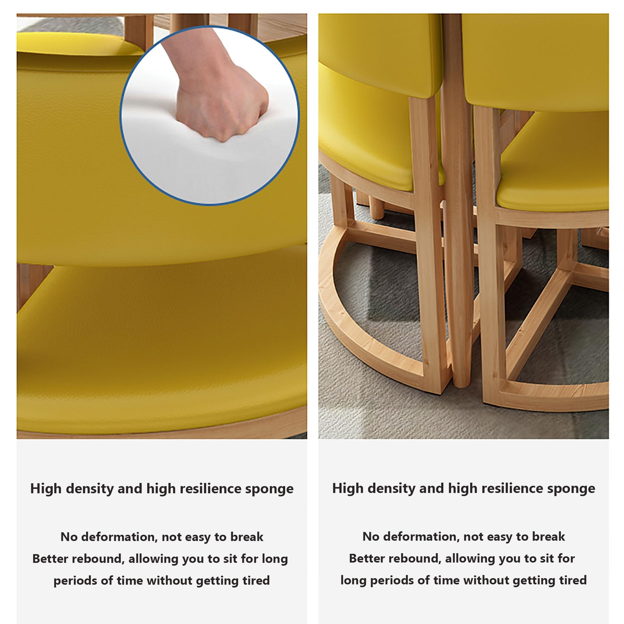 Moderno juego de mesa de comedor gris con 4 sillas de cuero, muebles compactos de 80 cm para oficina en casa y comedor, elegante solución de espacio pequeño