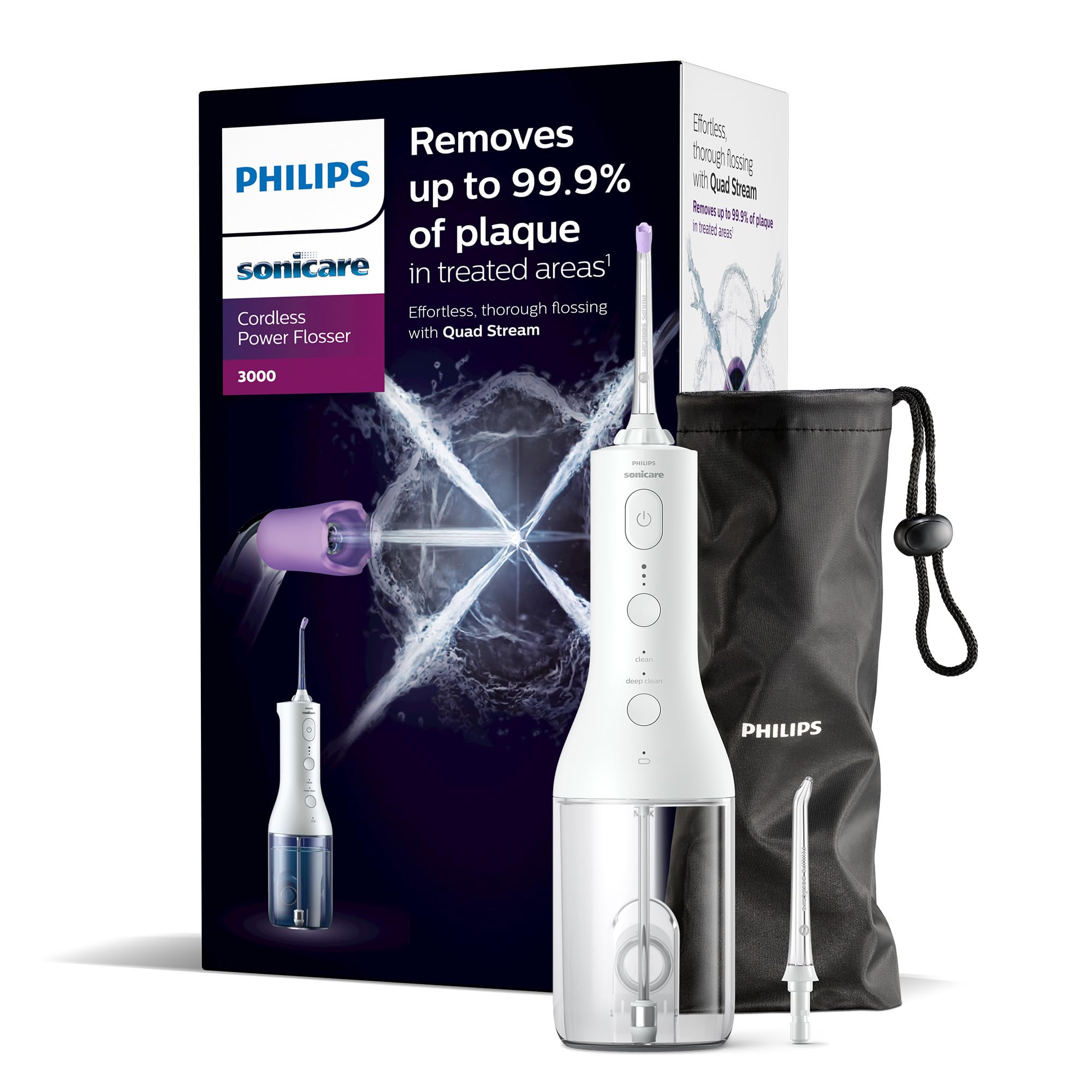 Philips Sonicare kabelloser Power Flosser 3000 (HX3826/31, weiß)