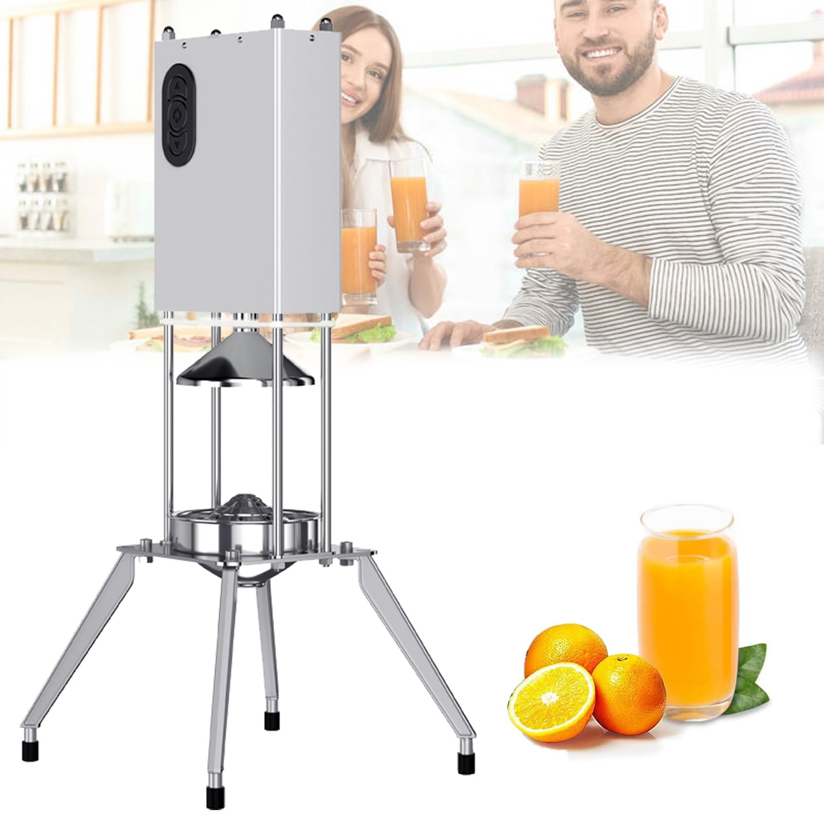 Spremiagrumi Elettrico 200W, Spremuta Arancia Elettrico Estrattore Frutta e Verdura, Macchina per Succo da 1,2L, Lavabile in Lavastoviglie