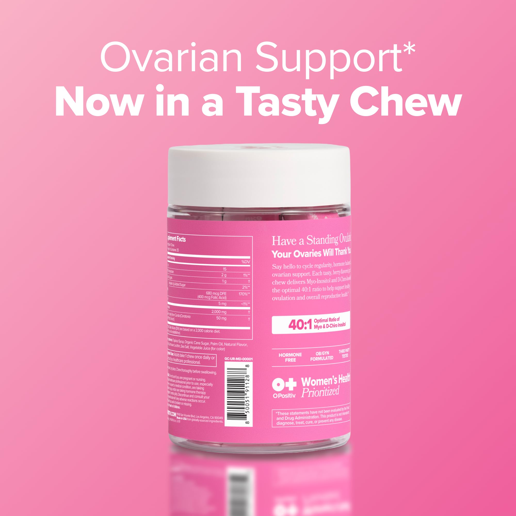 URO Myo- + D-Chiro-Inositol Gummy Chew for Balanced Hormones 30-Day Supply — Amazon image 6