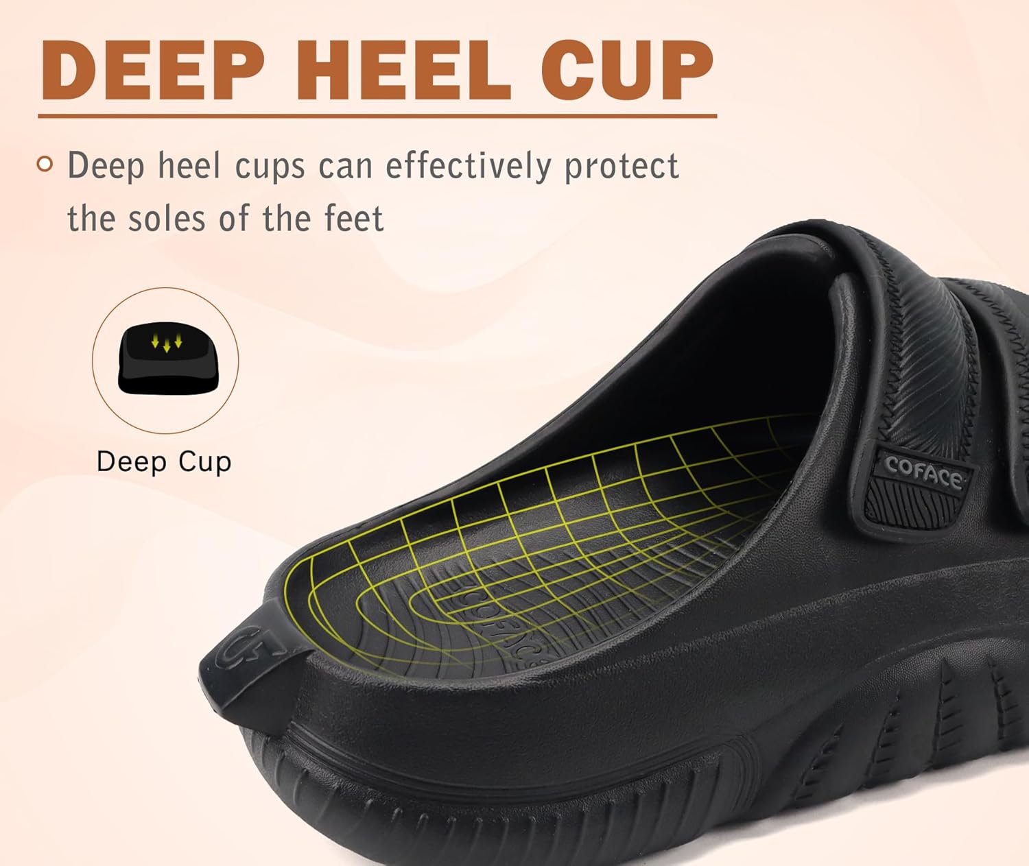 COFACE Mens Recovery Sandals Orthopedic Walking Slides for Men Adjustable Thick Cushioned Orthotic Man Plantar Fasciitis Comfort Casual Outdoor Size 7-15 - Image 5