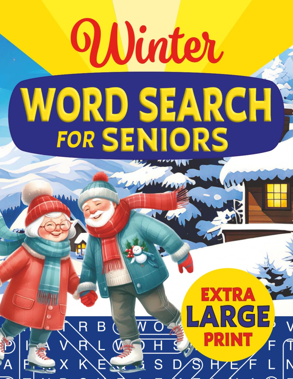 Winter Word Search for Seniors: Extra Large Print Relaxing Anti-Eye Strain Word Find Puzzles