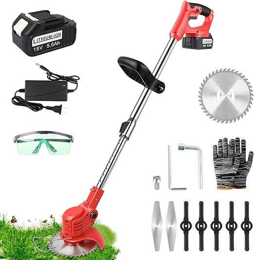 ASUNCELL Garden Grass Trimmer Metal Blade Cordless Electric Garden