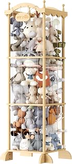 COSYLAND Holz Kuscheltier Aufbewahrung - Stofftier Aufbewahrung -Plüschtier Aufbewahrung für Kinderzimmer(Burg)