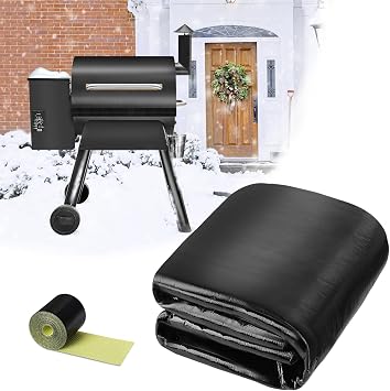 SUNICO Smoker Insulation Blanket, Grill Thermal Blanket, 40x35 in, Black