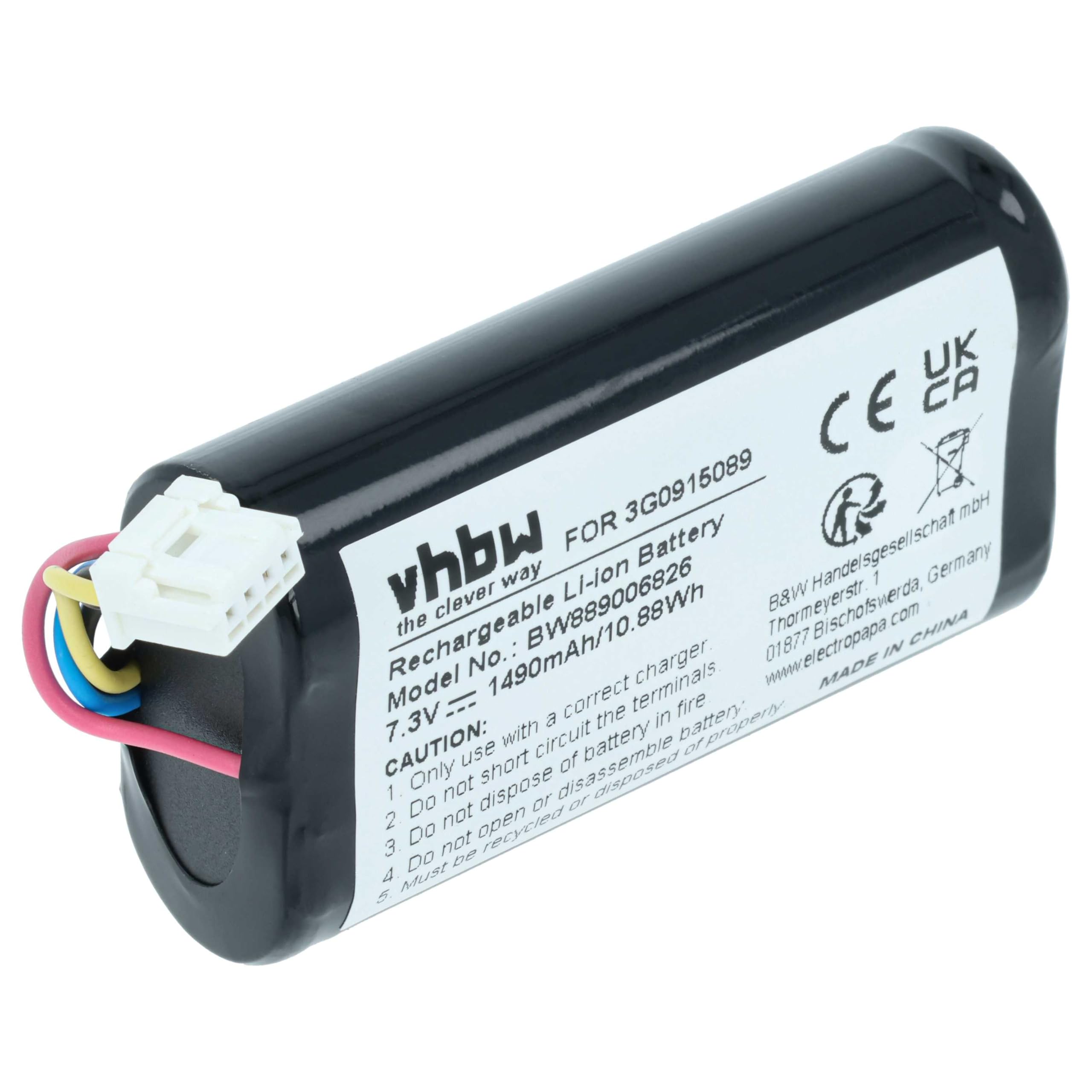 vhbw Akku Ersatz für Skoda 3G0915089 für Telematik-Steuergerät (1,49 Ah, 7,3 V, Li-Ion)