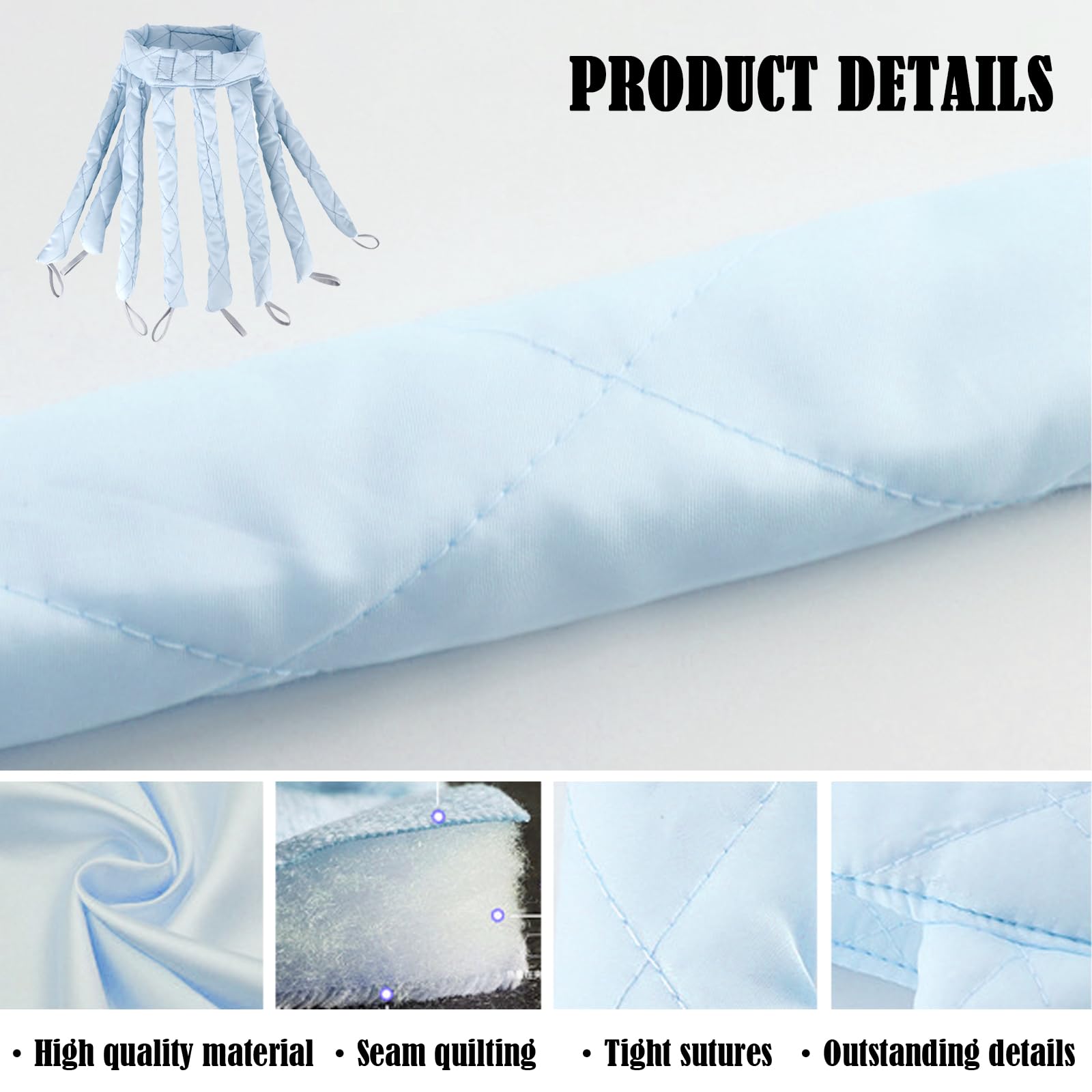 DKDDSSS Heatless Curlers Headband, Octopus Design Heatless Curlers, (BLUE, one size) - Image 4