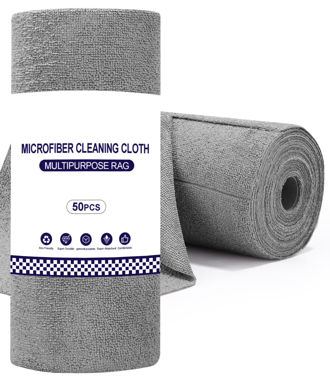 Mikrofaser Reinigungstücher 50 Stück - Abreißbare Putztuchrolle 30x30cm Rosa