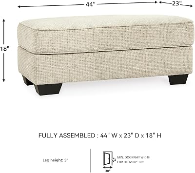 Signature Design by Ashley Rectangular Ottoman, Sandstone Beige