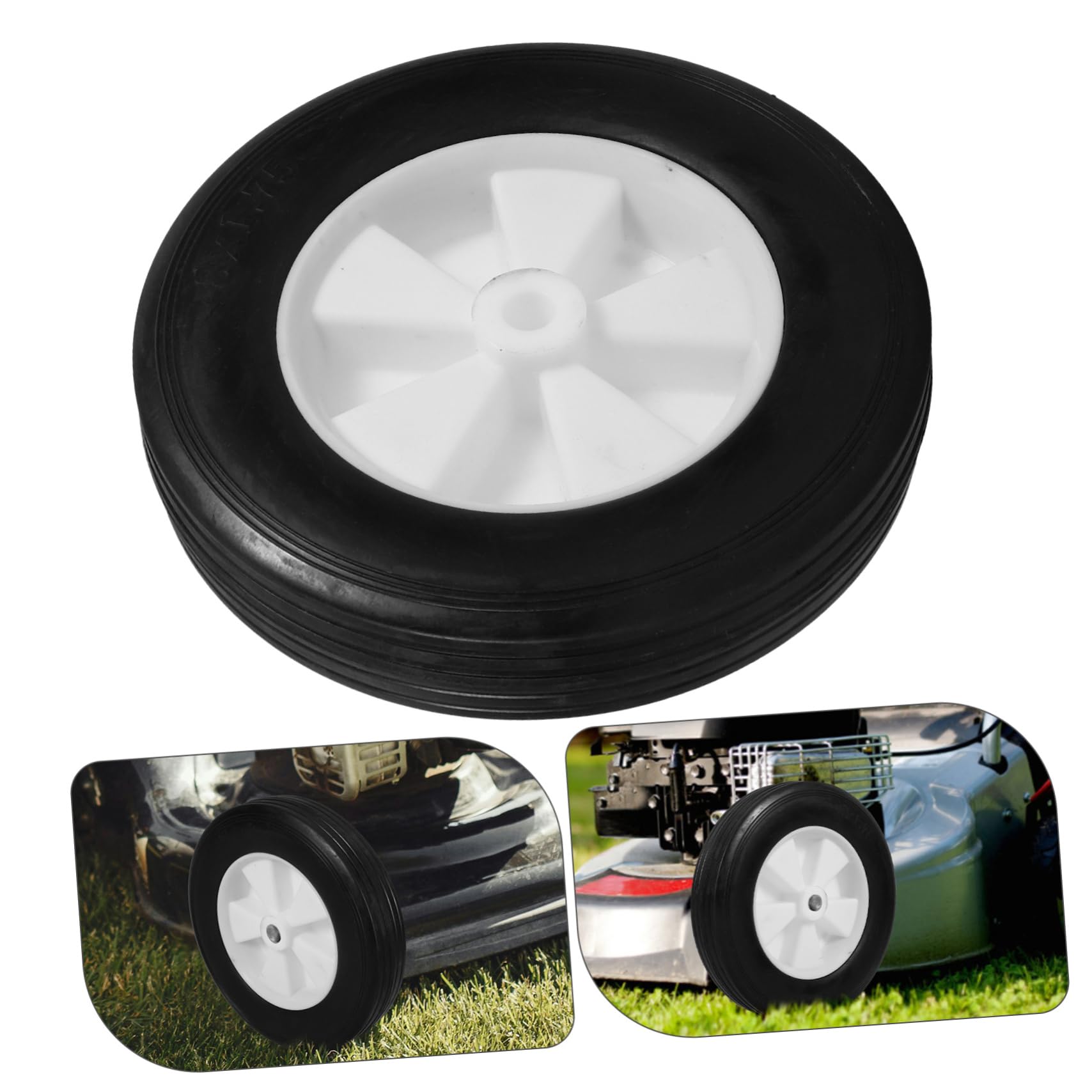 Didiseaon 2 Piezas Ruedas Sólidas de Goma para Cortacésped Ruedas Delanteras para Máquina de Jardín Resistentes y Duraderas para Reemplazo Fácil y Manejo