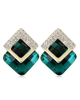 YouBella Jewellery Gifts Stylish Latest Western Gold Plated Crystal Ear rings Studs Tops Earrings for Girls and Women (G