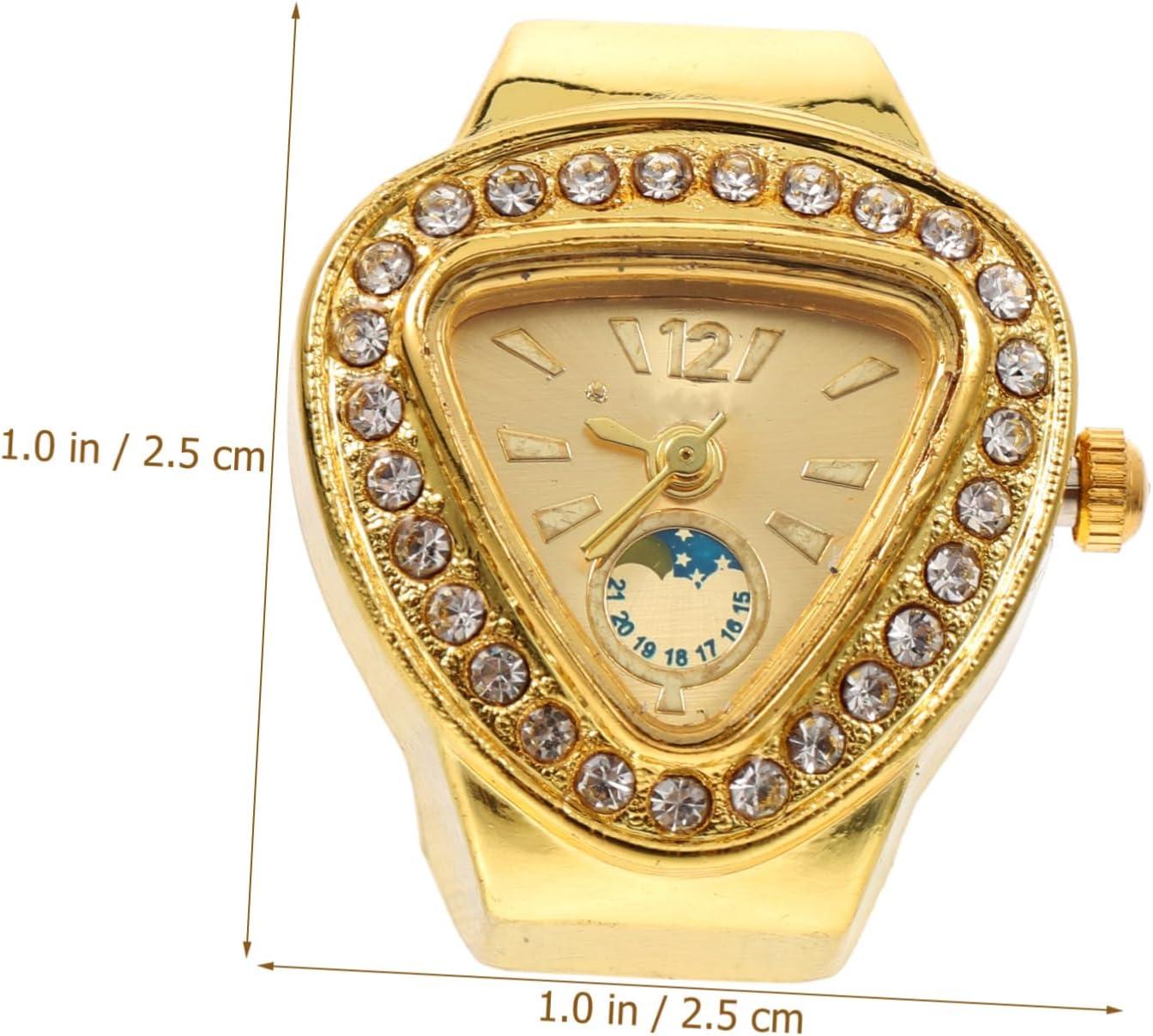 HOMSFOU Mini Ring Watch for Women Finger Watch Delicate Students Ring with Unique Dial Modern Finger Adjustable Jewelry for Daily Wear