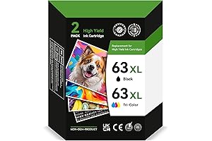 Premium Ink Replacement Cartridge Combo Pack for HP 63, 63XL BLACK and COLOR Ink Cartridges