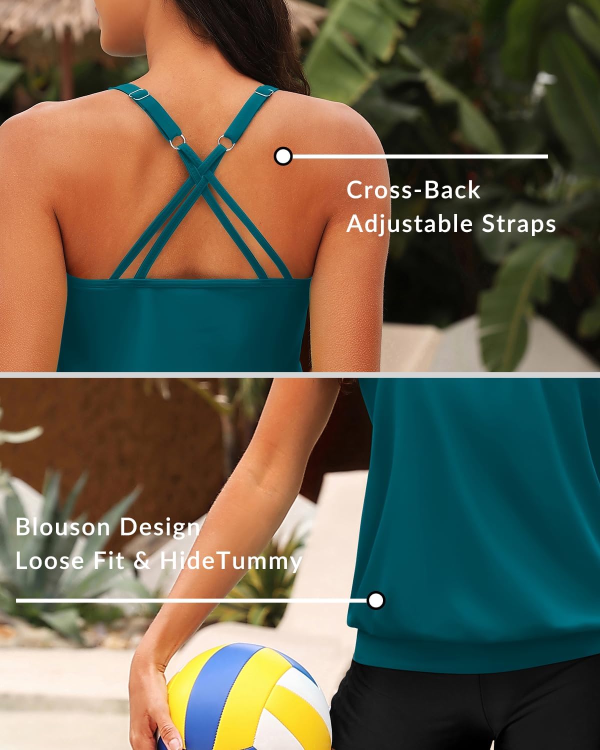 Yonique Modest Tankini Tops for Women - Loose Fit Swim Tops No Bottom - Image 5